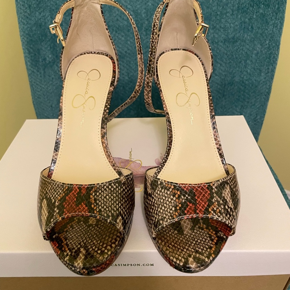 Multi-Color Snake Print 4 inch Heels